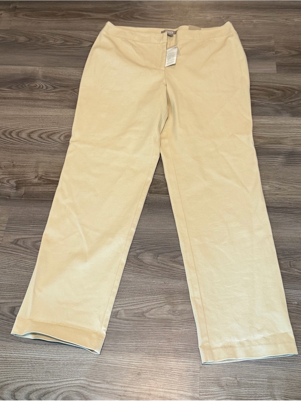 Chico’s Capital Stretch Caba Pant in Sand Dollar Women’s sz 2.5 NWT Straight Leg